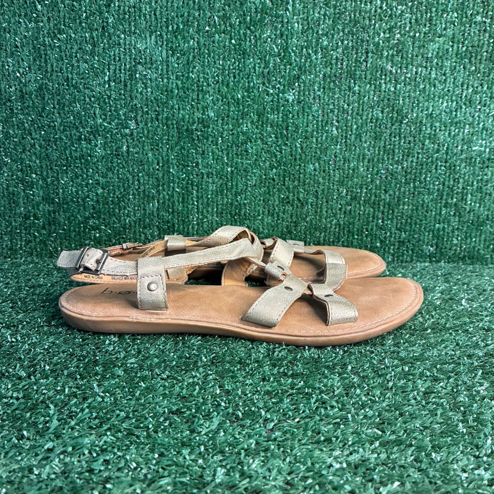 b.o.c. Born Concept Marisel Strappy Buckle Casual Boho Flat Sandal Gold Women 8M